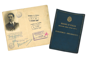 Passaporto diplomatico di Guelfo Zamboni. 